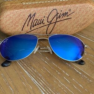 Maui Jim Baby Beach lightweight titanium glasses in blue hawaii